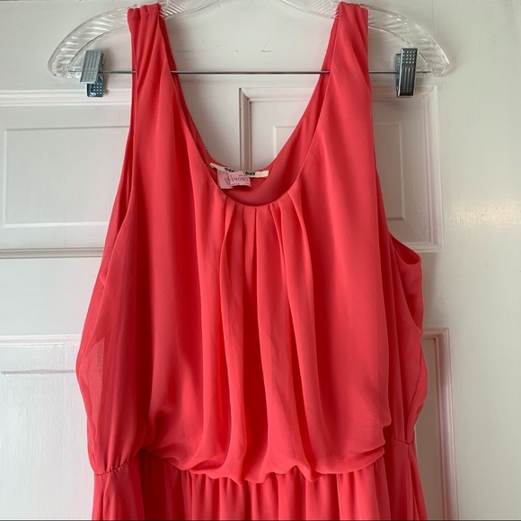 Daniel Rainn XL (Junior Sizing) Bright Coral Dress - Picture 4 of 9